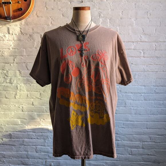 Urban Outfitters Groovy Graphic Tee Retro 70s Oversize Grunge Psychedelic Tshirt - Picture 1 of 8